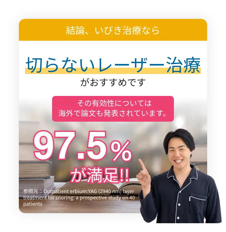 結論、いびき治療なら切らないレーザー治療がおすすめですその有効性については海外で論文も発表されています。