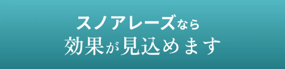 スノアレーズなら効果が見込めます