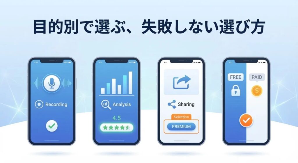目的別に選ぶ、いびきアプリの失敗しない選び方を解説する見出し画像