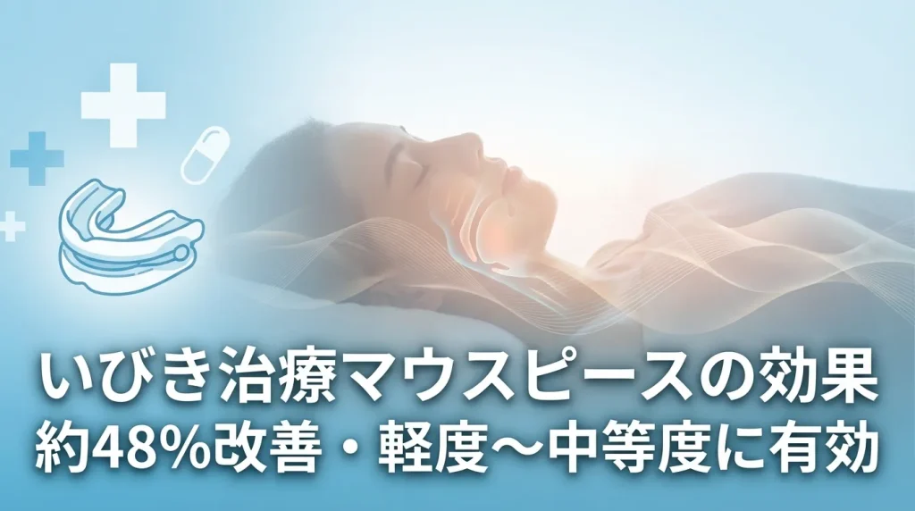 いびき治療マウスピースの効果を示すイメージ。軽度から中等度のいびきに有効とされる治療方法