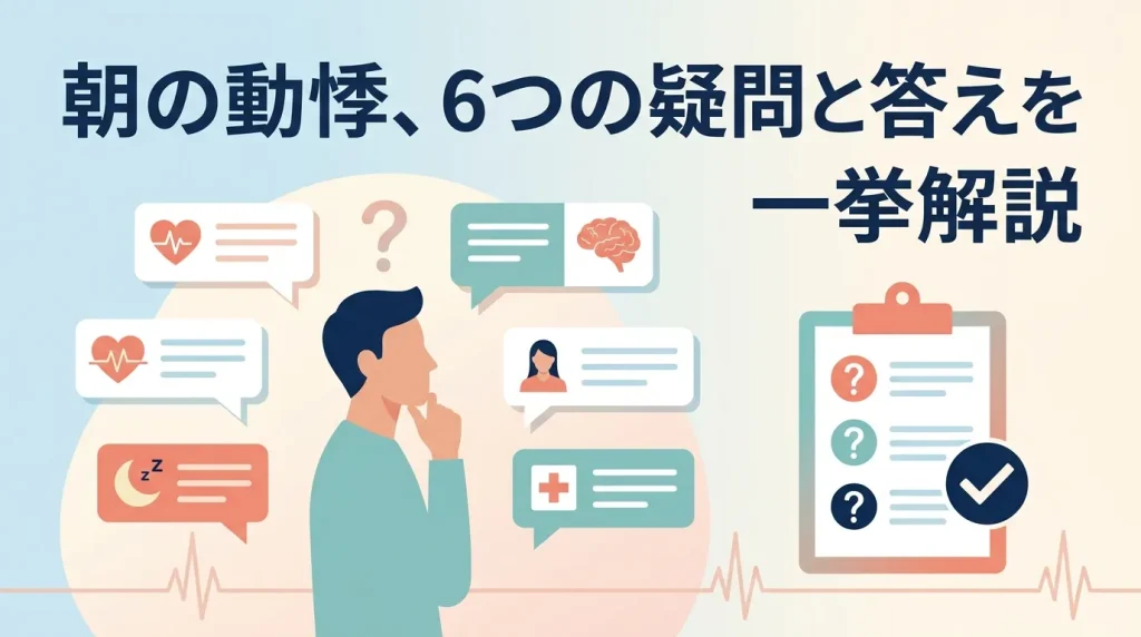 寝起きや朝の動悸に関するよくある疑問と回答を解説するイメージ