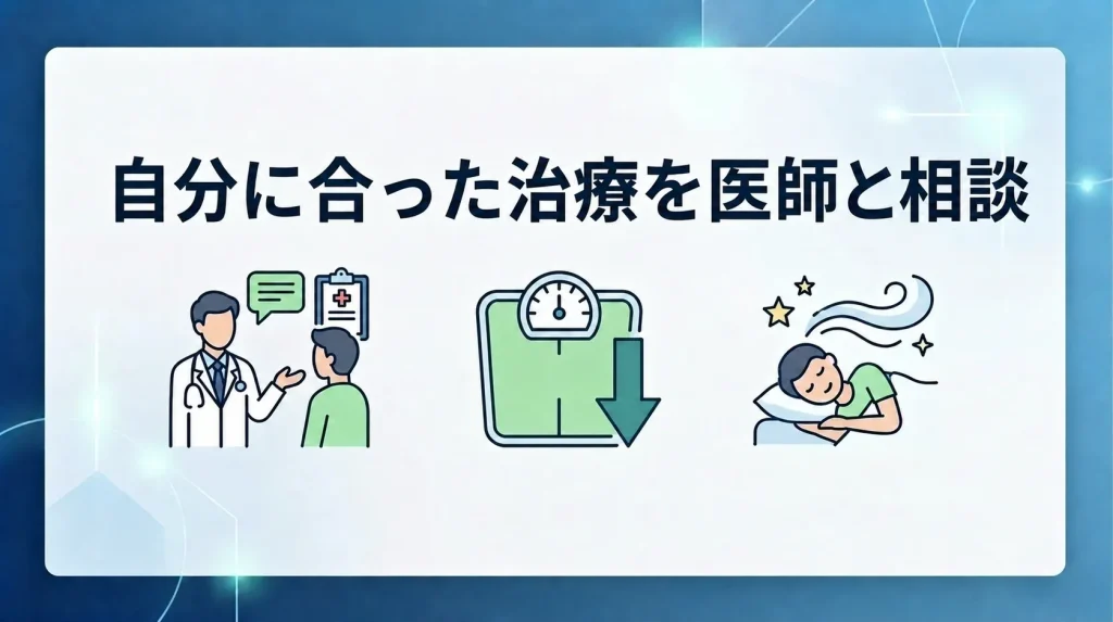 ゼップバウンドが肥満を伴う睡眠時無呼吸症候群の新たな治療選択肢であることをまとめた画像