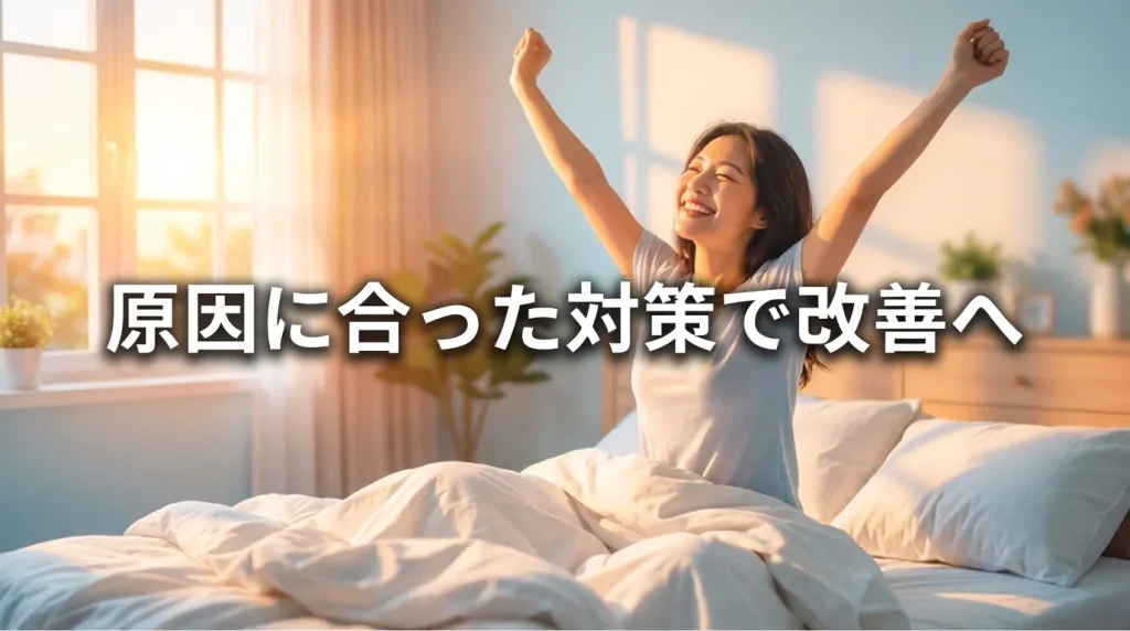 いびきの原因に合った対策を選ぶことで前向きな改善を目指すまとめのイメージ画像