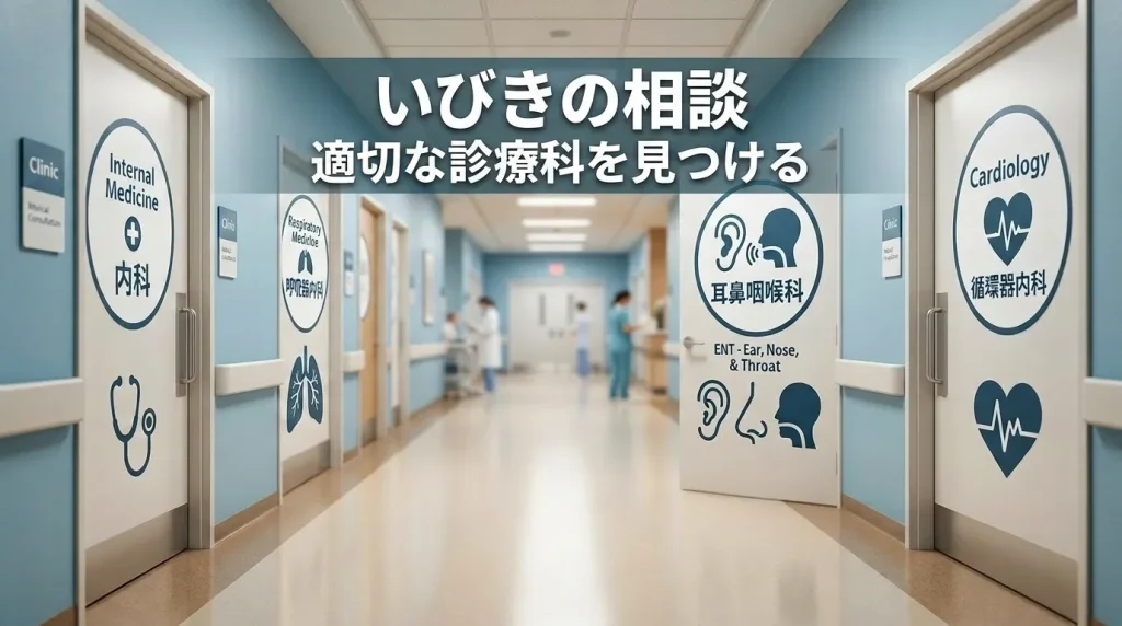 いびきの症状に合わせた内科・呼吸器内科・耳鼻咽喉科・循環器内科の選び方
