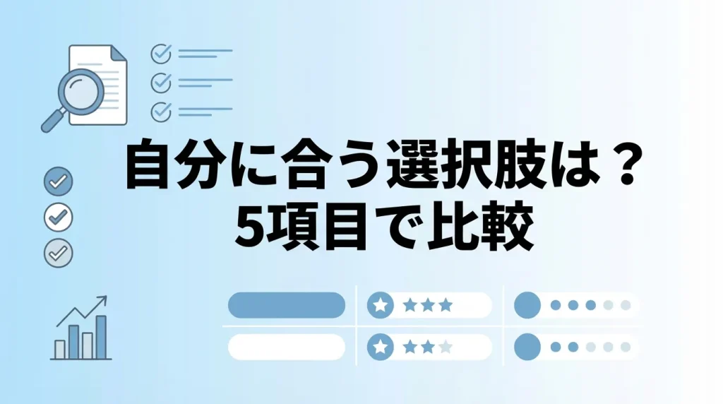 いびき対策グッズを5項目で比較したイメージ画像
