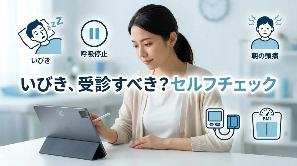 受診を急いだほうがよいいびきの症状を確認するセルフチェック