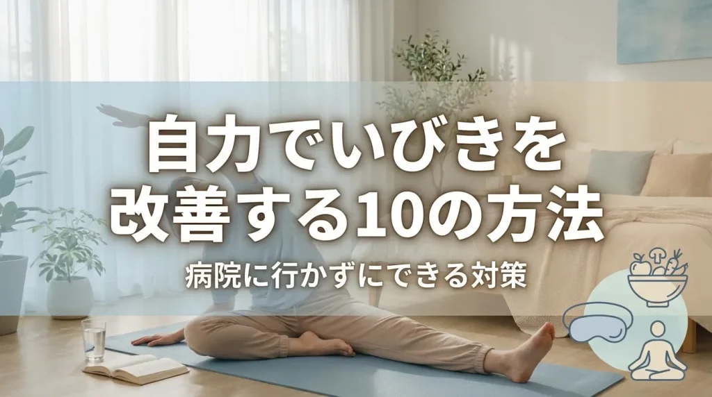 病院に行かず自力でいびきを改善する方法を紹介するセルフケアのイメージ画像