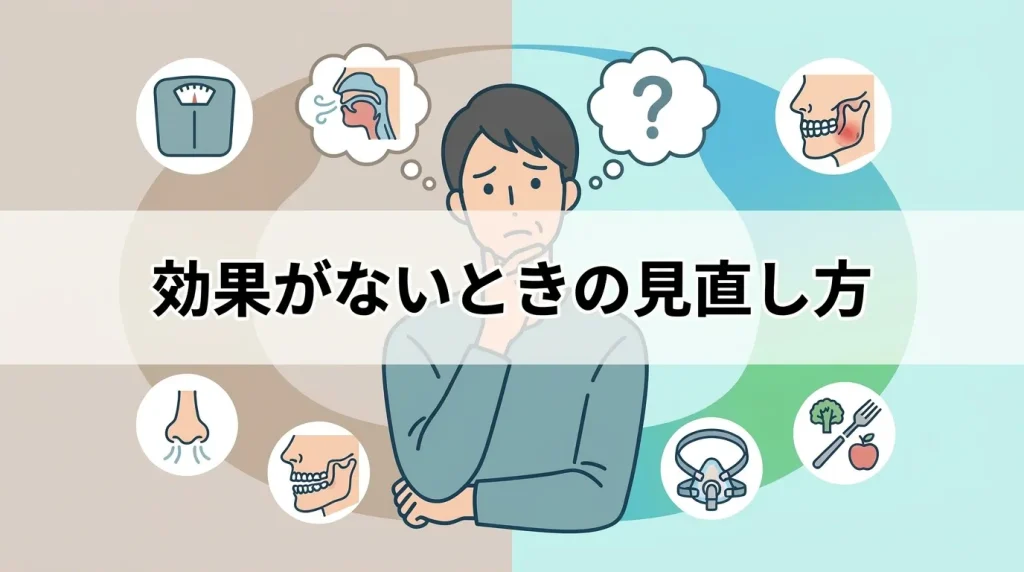 いびきレーザー治療が効果なしと感じやすいケースと次の対処法を解説する見出し画像