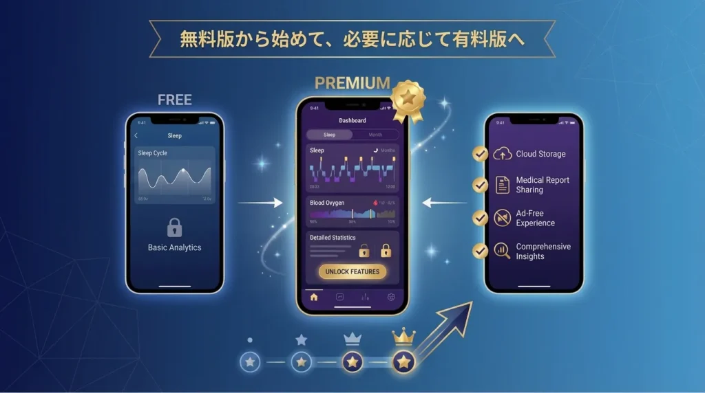 無料版と有料版がある高機能ないびきアプリおすすめ5選を紹介する見出し画像
