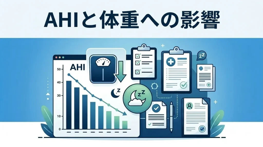SURMOUNT-OSA試験で報告されたゼップバウンドによるAHIや体重への影響を示す画像
