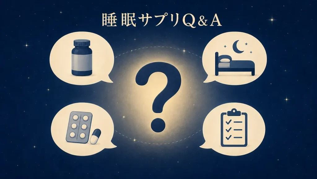 睡眠の質を上げるサプリメントの摂取や選び方などに関するよくある質問