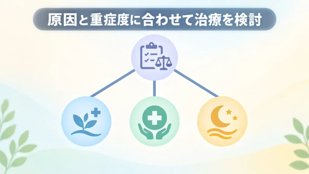 子供の睡眠時無呼吸症候群について原因や重症度に合わせて治療を検討するイメージ