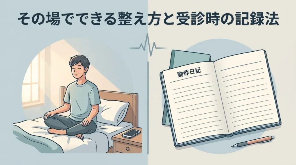 寝起きに動悸がしたときに呼吸を整えるセルフケアと症状を記録する動悸日記