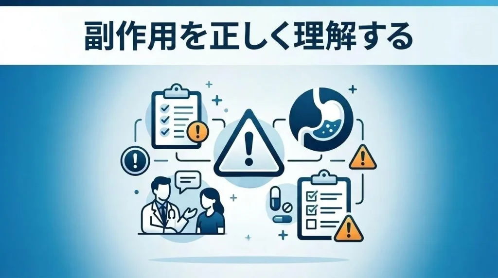 ゼップバウンドの副作用や注意点、使用前に確認すべきことを解説する画像