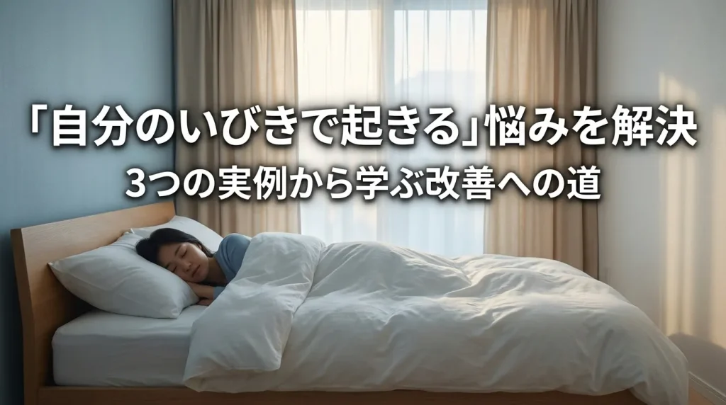 自分のいびきで起きる悩みを改善した体験談を紹介する画