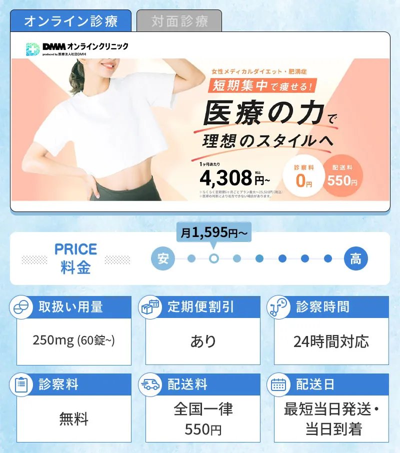 DMMオンラインクリニックのメトホルミンバナー