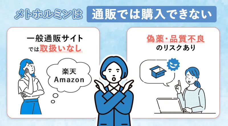 メトホルミンは一般的な通販サイトでは取扱いはなく個人輸入では偽薬や品質不良のリスクがある