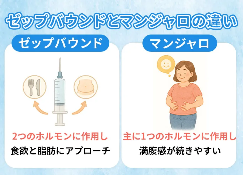 ゼップバウンドとマンジャロの作用の違い