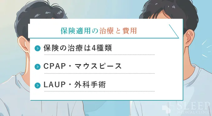 保険適用のいびき治療の種類と費用