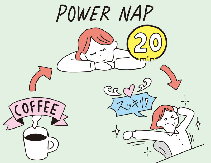 コーヒーを飲んでから20分のパワーナップ