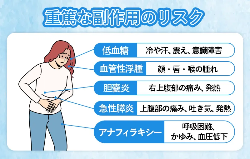まれに起こるマンジャロの危険な副作用リスク
